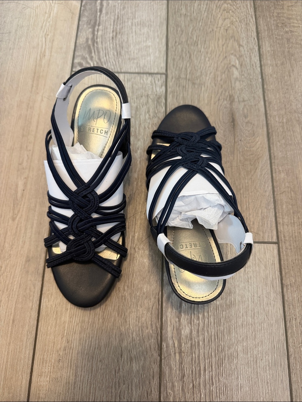 IMPO Midnight Blue Knotted Slingback Heels